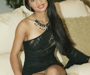 Delectable thai glamour model in a luxurious ebony..