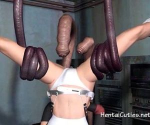 Busty anime hottie fucked by machines - 5 min