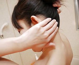 Asian Milf Ayane Ikeuchi gives her hairy bush and ass a bath