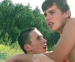 Sexy twink fucked outdoors
