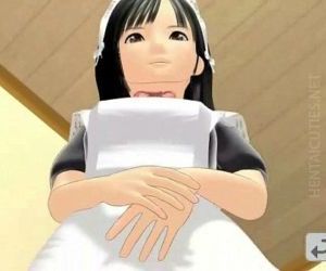 3D hentai maid licking a hard..