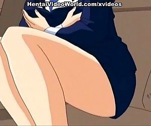 Threesome fuck for hairy anime..