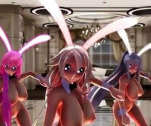 3D MMD Ikkitousen - Busty Bunny..