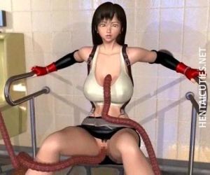 3D hentai slave in tentacles..