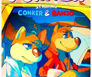 parque de atracciones protagonizada por conker & banjo