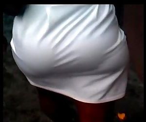 Candid Booty In White - Too Close - 55 sec