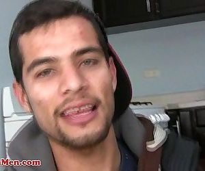 Straight Mexican guy gets his thick uncut pito sucked by another latino guy