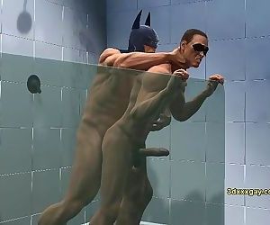 Robin and Batmans hot steamy shower sc