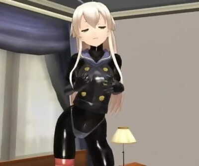 MMD - Shimakaze in a thigh ebony suit