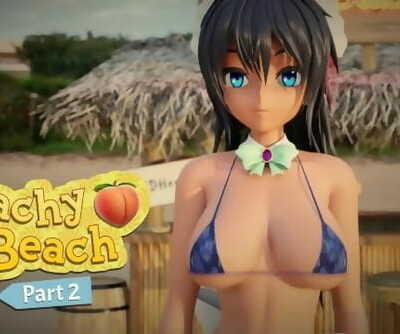 Peachy Beach Pt 2, 3D Hentai Bathing suit Maid Gets Fucked in the Mouth, between Big Tits and Taut Pussy!