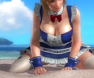 Dead or alive 5 Tina sexy blonde Milf in maid miniskirt..