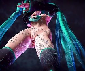 MMD Mikus body dripping wet pussy sexy dance