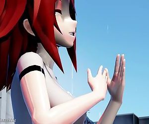 3D MMD Shiratsuyus Body Paint Washed Off in the Rain -..