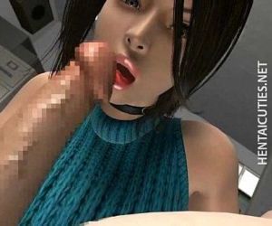 Horny 3D hentai slut eats prick -..