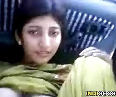Indian Girl Demonstrates Her Fur covered Pussy For A Free Ride 2 min