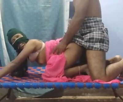 Freshly Married indian Couple doing beautiful lovemaking wifey crying with pain