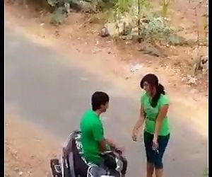 Indian lover hot kiss in road -..