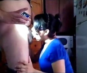horny amateur indian bhabhi sucking a plumber cock - 4 min