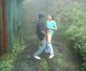 www.indiangirls.tk Indian girl sucking and fucking outdoors in rain - 5 min