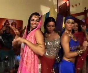 แท้จริง ฮินดูอ่ะ อินเดียน การเต้น ผู้หญิง 3 รู ยัด