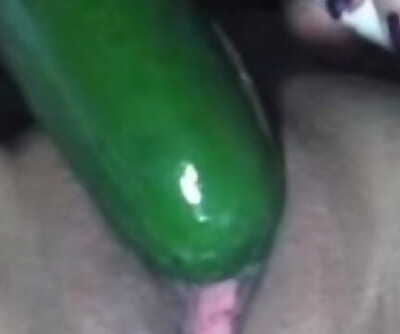 Indian Women Playing with Cucumber in Pussy