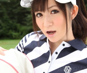 Gorgeous Japanese sports girl flashing sexy panty upskirt on the golf links