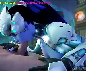 Double blowjob by babes in overwatch