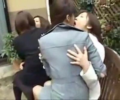 japanese lesbians kissing on park - 3 min