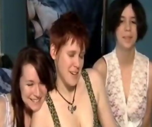 Lesbian threesome with three hairy ladies