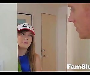 Nerdy Step Sis Blows Brother For..