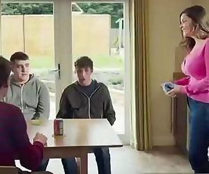 Mom Shows Of Her New Push Up Bra To Her Sons Friends - 40 sec