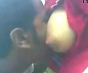 Young Indian Girl Boos Sucking at the out Door with her BF
