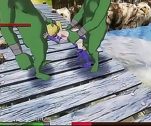 3d hentai game ryona Elf Knight Giselle blonde teen girl in sex with monsters 6 min HD