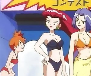 Pokemon - James inflatable breasts + Misty in bikini