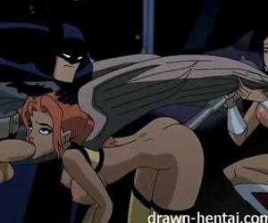 Справедливости Лига хентай - два Птенцы для Бэтмен Дик