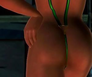 Dead or alive 5 Lisa is so hot in this tight microbikini thong! ass exposed
