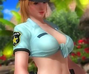 Dead or alive 5 Tina hot blonde in police uniform ass shaking in mini short