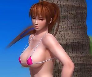 Dead or Alive 5 1.09BH - Kasumi Relax by a Tree on a Beach w/ Sexy Outfits