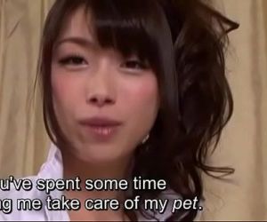 Subtitled Japanese AV legend Tsubaki Katou POV pet play - 5 min