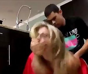 Young Son Fucks his Hot Mom in the Kitchen 7 min HD