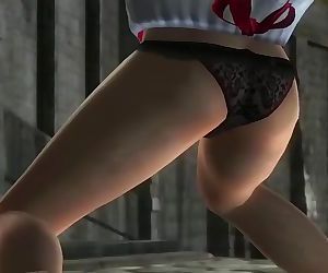 Dead or alive 5 Kasumi in sexy christmas skirt windy upskirt ass exposed !