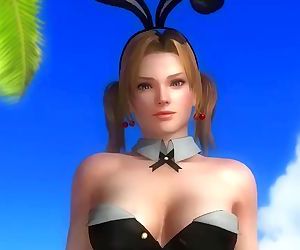 Dead or alive 5 Tina hot blonde in sexy bunny costume exposes ass & breast!