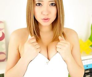 Busty asian alice ozawa posing her natural big tits - part..