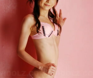 Slim Japanese teen Anna Watanabe models sexy lingerie if..