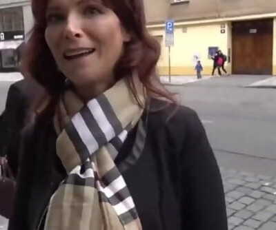Wild american mature MILF gets hard nailed by tourist in Prague