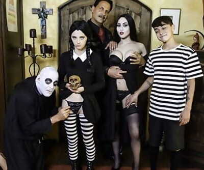 FamilyStrokes - Halloween Costume Party Ends With Creepy Family Fuck-fest