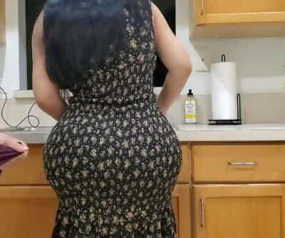 Big Ball-sac Stepmom Fucks Her Stepson In The Kitchen After Watching His Big Man rod