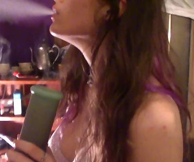 little young slut breaking the rules smokes in the house!