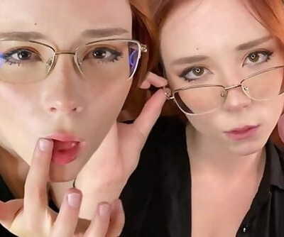 Horny Teacher Deepthroat Student Dick, Rough Fuck and Gets Cum on Glasses