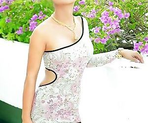 Glamour tailandés modelo tailynn muestra off su ovas cabello -..